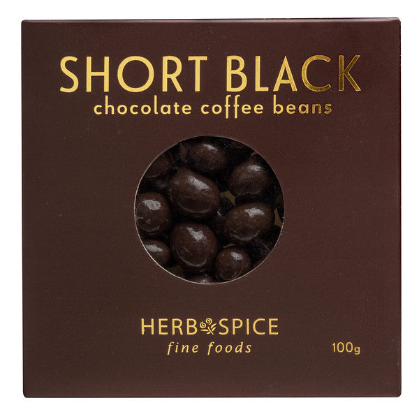 Short Black Chocolate Coated Coffee Beans