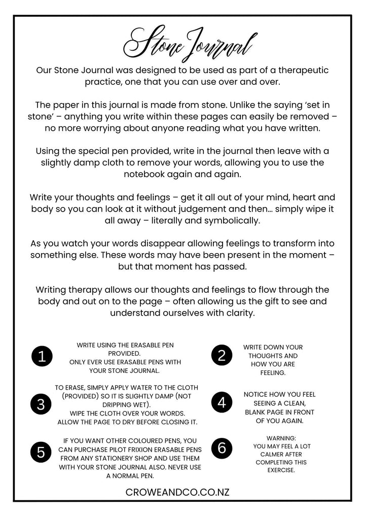 Stone Journal A5 - Words can be wiped away