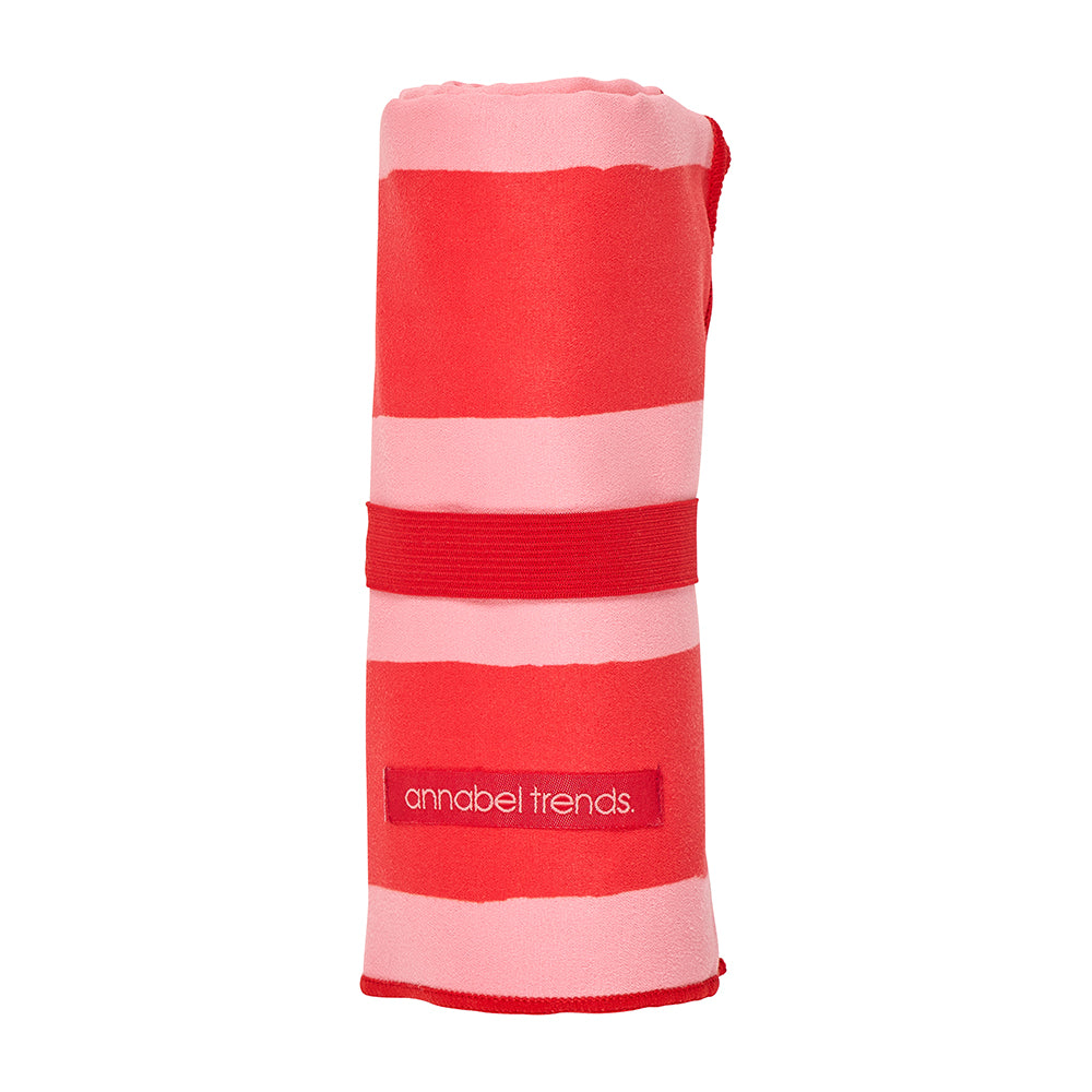 Sand Free Beach Towel - Red Stripe