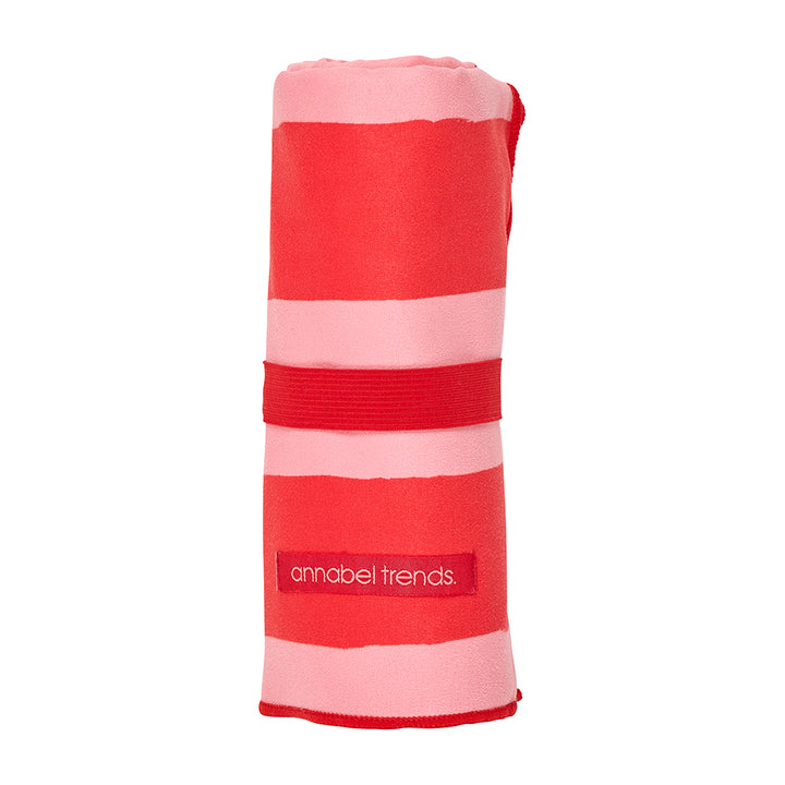 Sand Free Beach Towel - Red Stripe