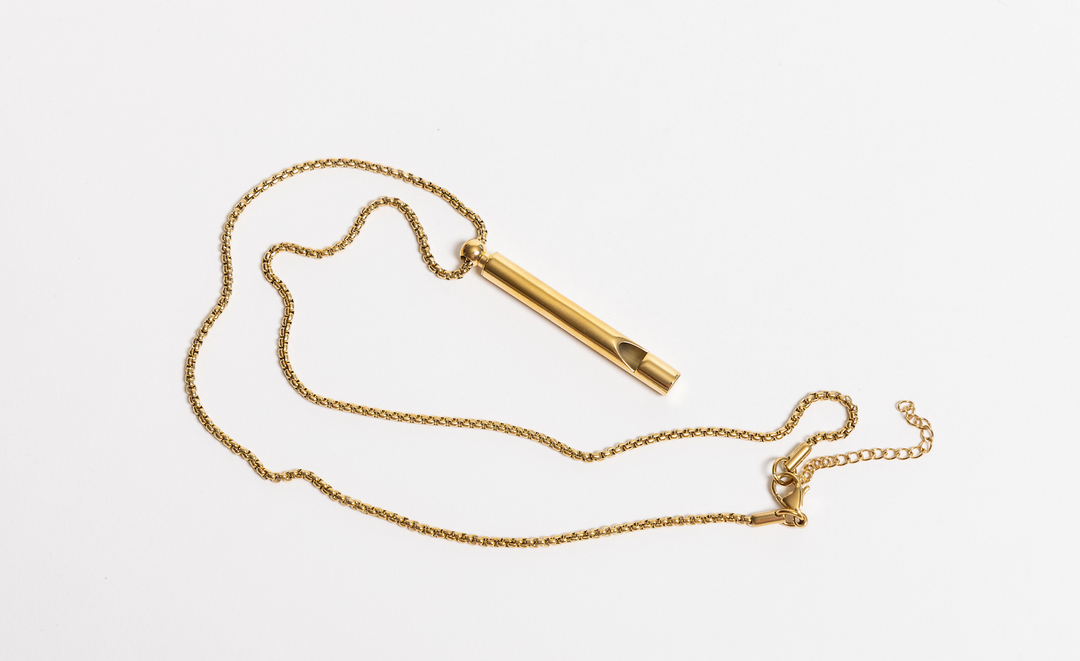 Gold or Silver Whistle Necklace