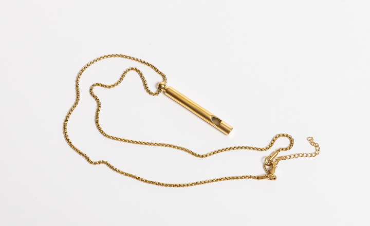 Gold or Silver Whistle Necklace