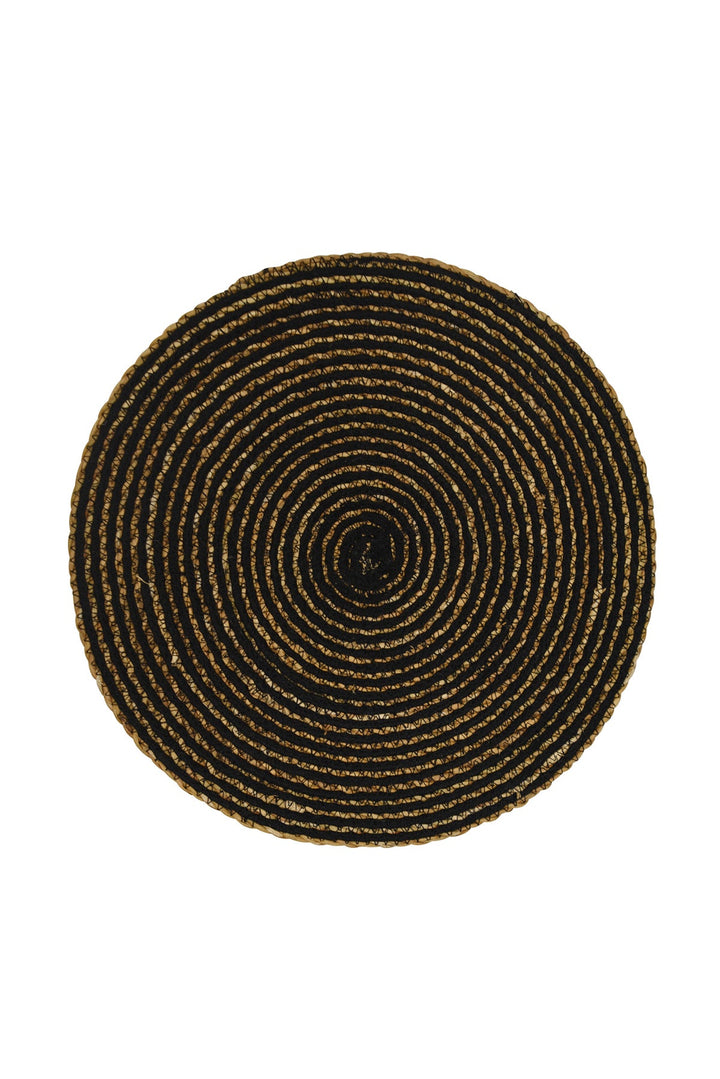 Single Placemat Round Simply Black