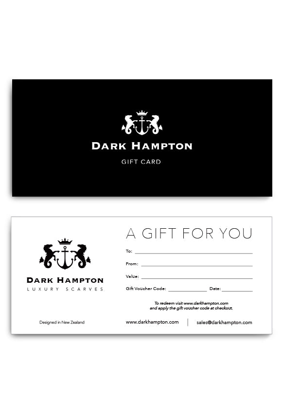 Dark Hampton Luxury Scarves, Silk, Cashmere &amp; Wool - GIFT VOUCHER