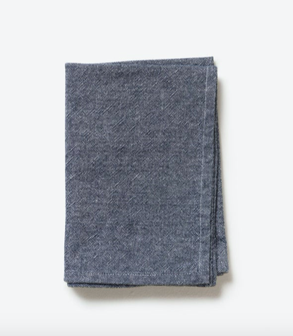 Navy Washed Cotton Tea Towel - Citta